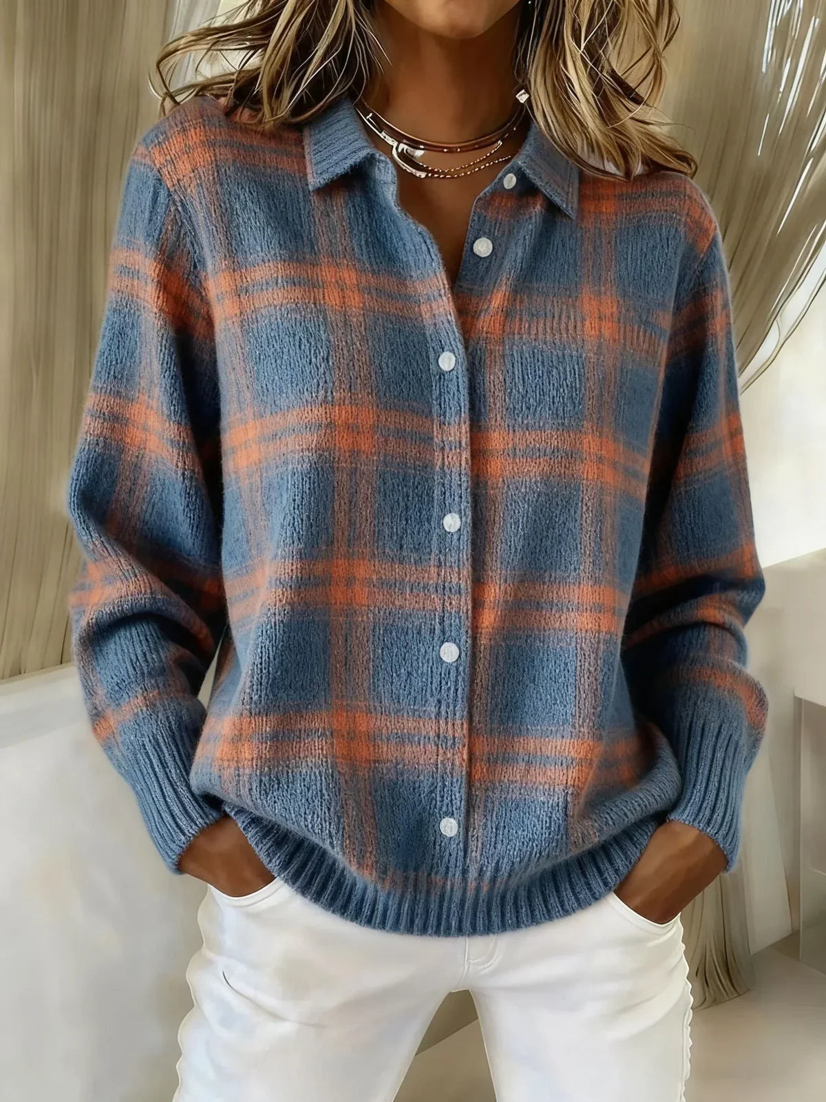 Camille Cardigan de Cuadros