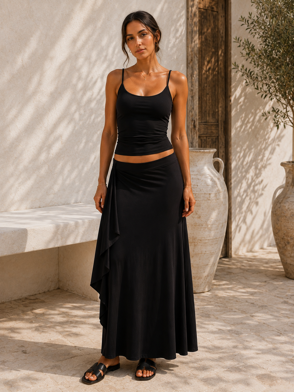 Conjunto Capri Top y Falda Larga
