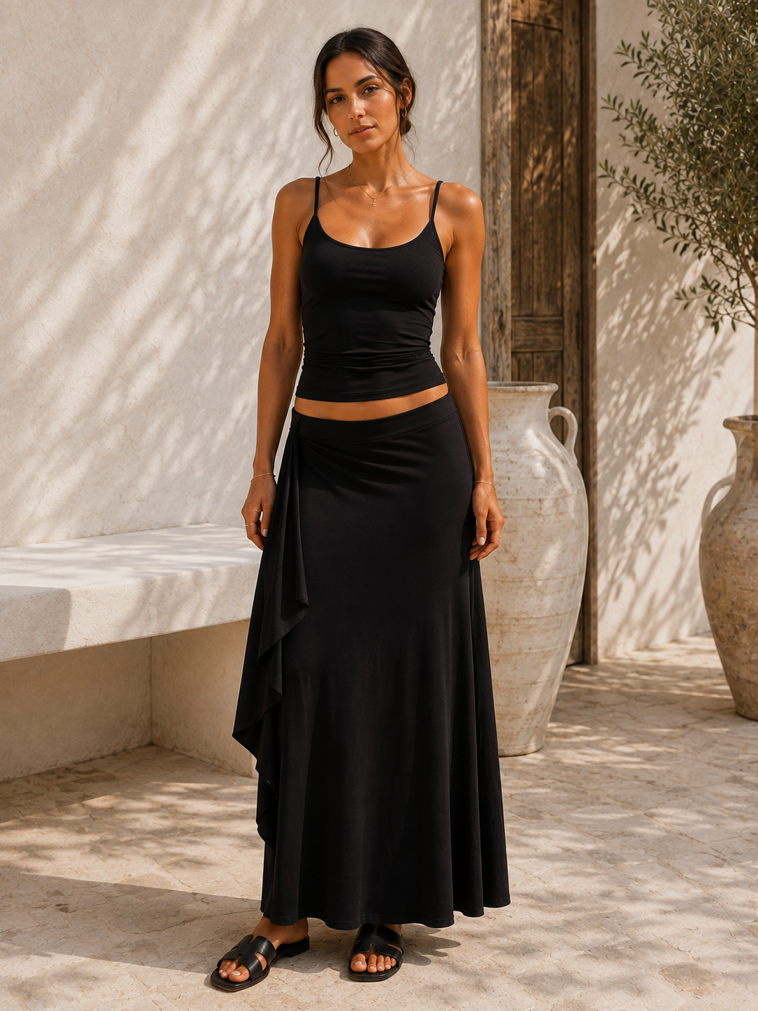Conjunto Capri Top y Falda Larga