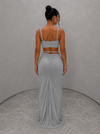 Valentina - Conjunto Top Fruncido y Falda Larga