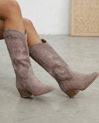 Botas Vaqueras Bordado Occidental - Rosa