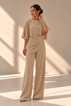 Conjunto Ronda | Blusa Drapeada y Pantalón Ancho