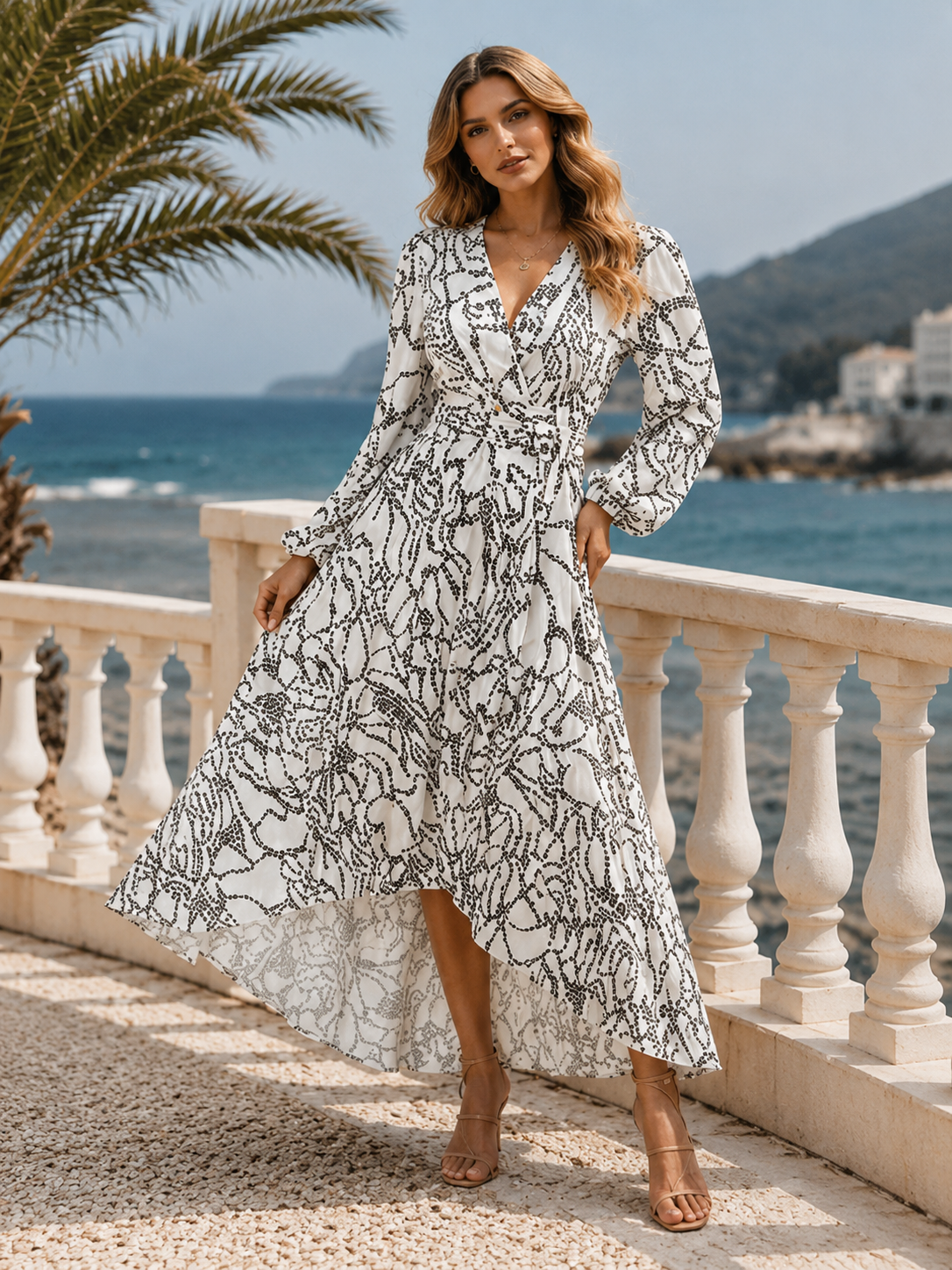 Bruna — Vestido midi con cuello en V