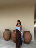 Sofía Vestido Marrón y Azul