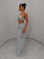 Valentina - Conjunto Top Fruncido y Falda Larga