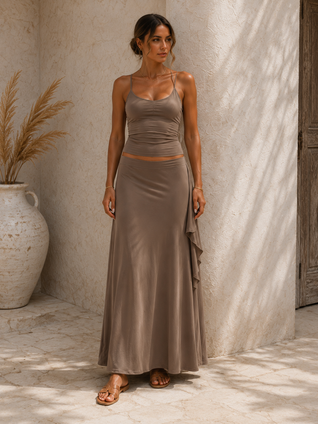 Conjunto Capri Top y Falda Larga