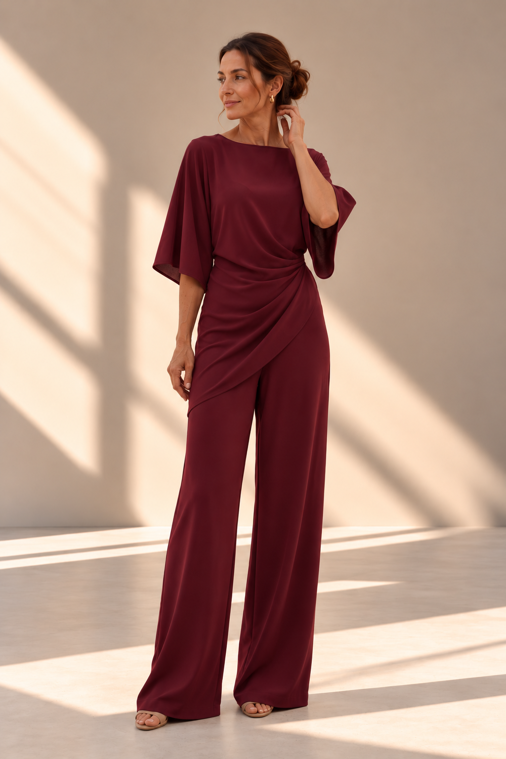 Conjunto Ronda | Blusa Drapeada y Pantalón Ancho