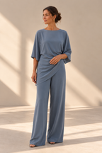 Conjunto Ronda | Blusa Drapeada y Pantalón Ancho