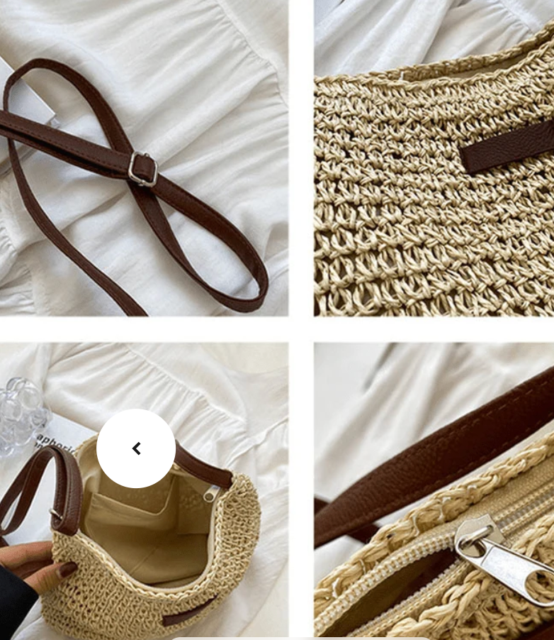 Bolso Crochet Rafia Marrón - foto 2