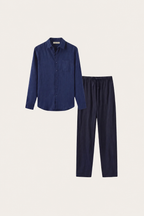 Conjunto Lino Manga Larga - Azul Marino