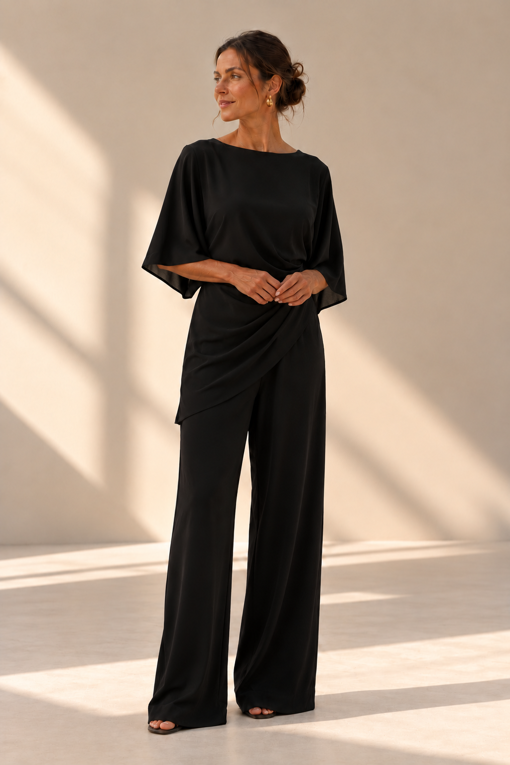 Conjunto Ronda | Blusa Drapeada y Pantalón Ancho