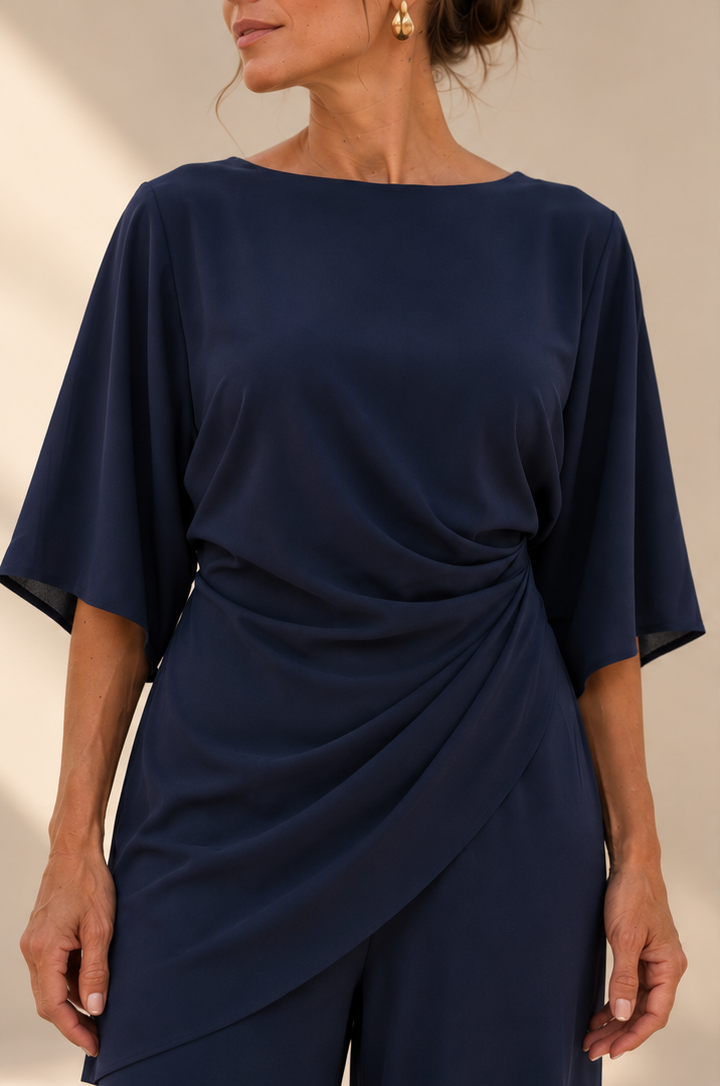Conjunto Ronda | Blusa Drapeada y Pantalón Ancho