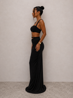 Valentina - Conjunto Top Fruncido y Falda Larga