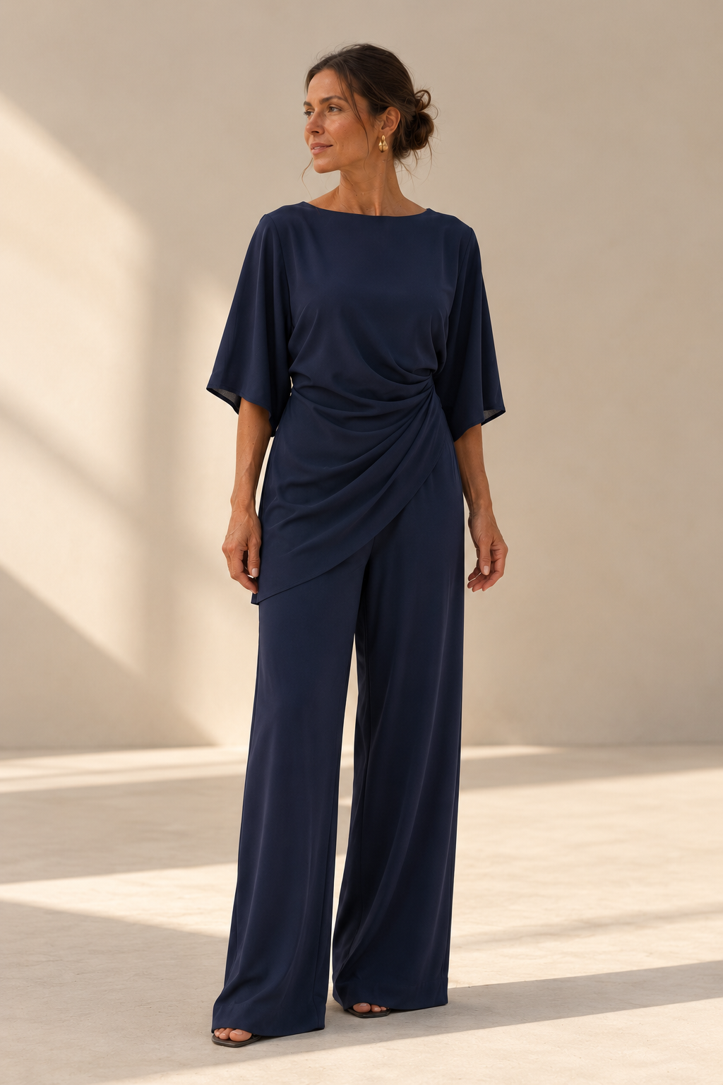 Conjunto Ronda | Blusa Drapeada y Pantalón Ancho