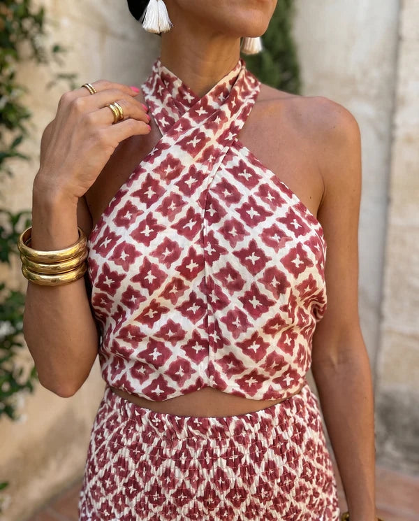 Elsa Conjunto Hombros Descubiertos - Detalle volantes