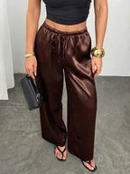 Pantalón Satinado Marrón