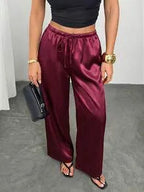Pantalón Satinado Burdeos