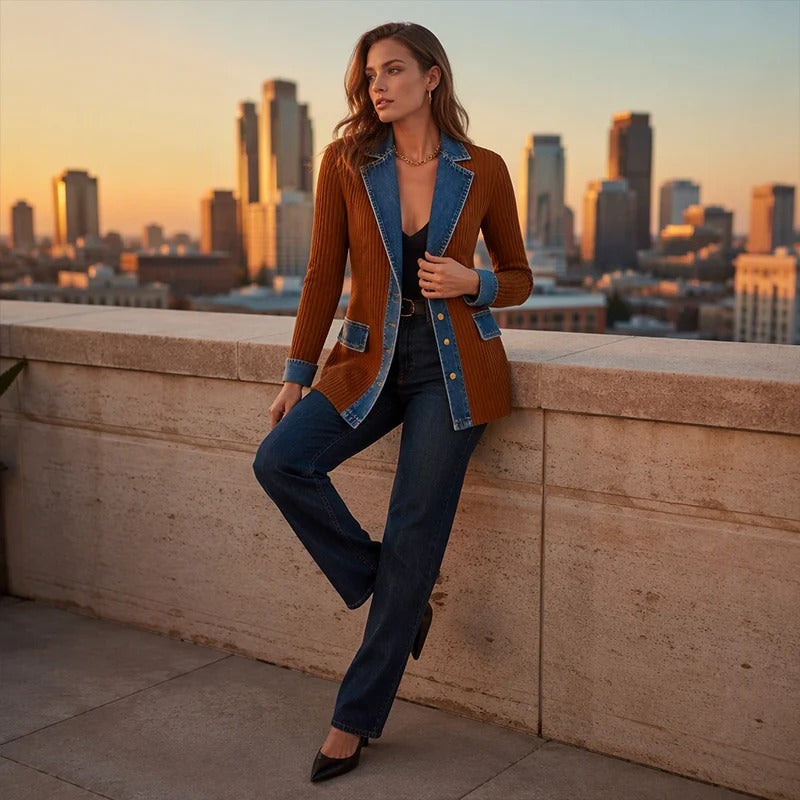 Valen Chaqueta Patchwork puesta