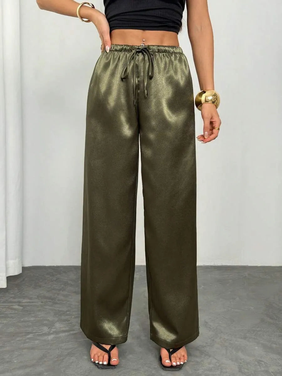 Pantalón Satinado Verde